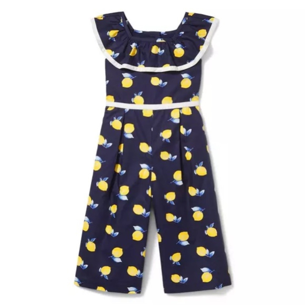 JANIE AND JACK Lemon Ruffle Trim Jumpsuit Size 5